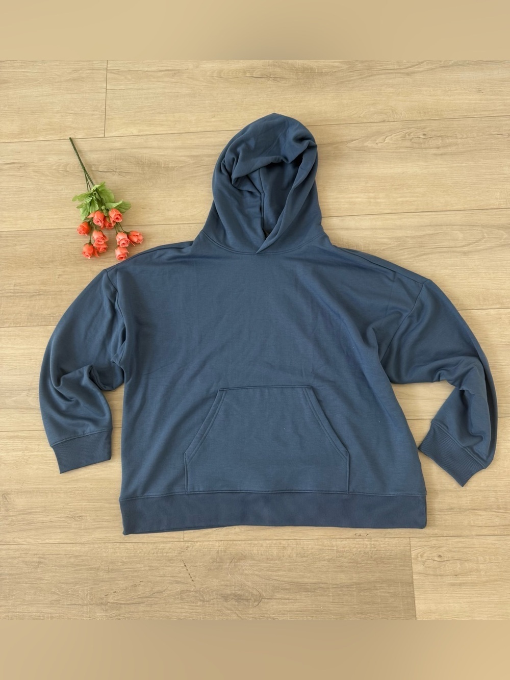 Athletic Works women’s cozy loungewear blue hoodie with drawstring size XL
